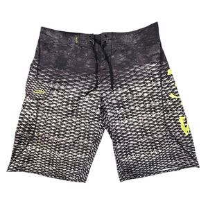 SALT LIFE Men's Fish Scale Gradient Board Swim Shorts 34 SLX-QD Vapor Stretch